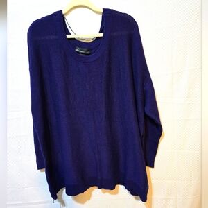 Women's LANE BRYANT ,BLUE, SIDE ZIPPER KNIT SWEATER SZ 22/24